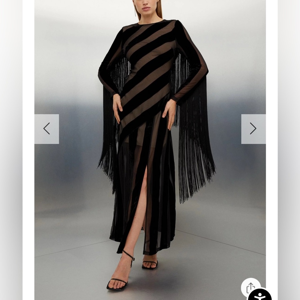 Striped fringe dress